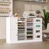 White Acrylic Nail Polish Rack Cabinet with Transparent Drawers Vanity Storage with Golden Handles Dresser Closet Cabinet - 2 of 4