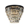 ALOADECOR 3-Light 16" Matte Black Transitional Tierd Crystal Flush Mount Light - 3 of 4