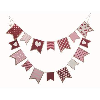 Transpac Wood 61 in. Multicolor Valentines Day Love and Hearts Banner