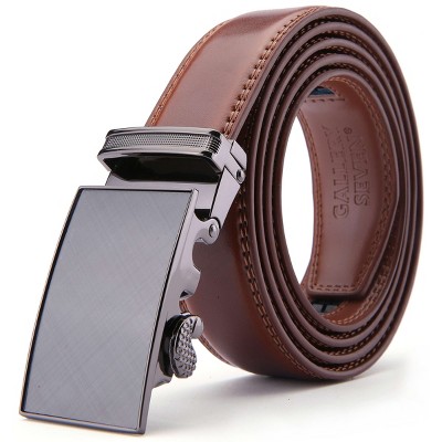 Gallery Seven - Men's Etched Charcoal Leather Ratchet Belt