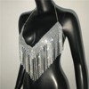Women Metal Draped Collar Night Club Chain Draped Neck Backless Camisole String Bikini Swimwear - 2 of 3