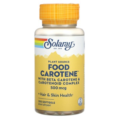 SOLARAY Food Carotene, Vitamin A 10000 IU | Healthy Skin, Eyes, Antioxidant & Immune Support (200 CT)