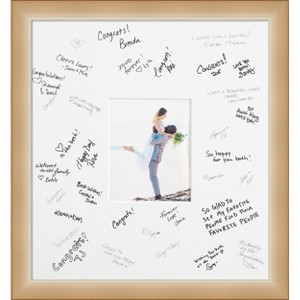 Eva Signature Mat Picture Frame – Guest Book Alternative for Weddings, Graduations, or Retirement – Autograph Photo Mat for Signature Board - 1 of 4