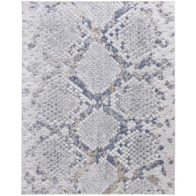 Laina Transitional Trellis & Lattice Silver/Gray/Blue Area Rug