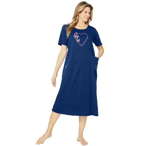 Dreams & Co. Women's Plus Size Sleep Shirt Tee - 1 of 4