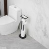 BWE Freestanding Stainless Steel Toilet Paper Holder with Top Storage Shelf - 2 of 4