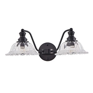 DAKAFUL Vintage Bathroom Vanity Light,Vanity Fixture with Textured Glass Shades,Wall Sconce Over Mirror/for Bedroom & Doorways - 1 of 4