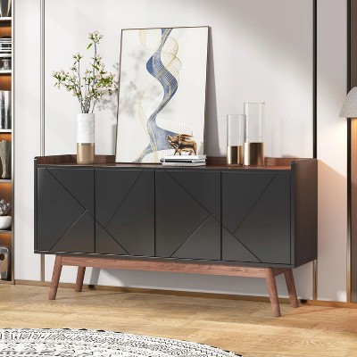 Hommoo 55" Sideboard Buffet, Wood Credenza Kitchen Buffet Cabinet with Doors