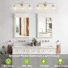 POWLIG 22.44-in 3-Light Nickel Bathroom Light Fixtures Over Mirror Vanity Lighting with Clear Glass Globe Shades - 4 of 4