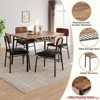 Dining Table Set for 4 with Storage Rack, 5-Piece Kitchen Table and Upholstered Chairs of 4, Wood Tabletop & Heavy-Duty Metel Frame, Dining Room Set - 3 of 4