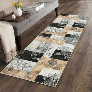 Washable Area Rug for Living Room Bedroom Rug Modern Floral Area Rug Non Slip Rugs Soft Low Pile Stain Resistant Carpet - 1 of 4