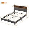 Upholstered Platform Bed, with Storage Headboard and USB Port, Modern MDF and Particle Board Bed Frame - 2 of 4