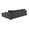 UPHA 4-Seat Sectional Sofa Polyester Fabric Couch Set with Convertible Ottoman for Living Room - 3 of 4