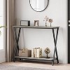2-Tier Narrow Console Table, Small Entryway Table, Thin Entrance Sofa Table, Side Table for Behind Couch or Wall, Kitchen Counter - 4 of 4