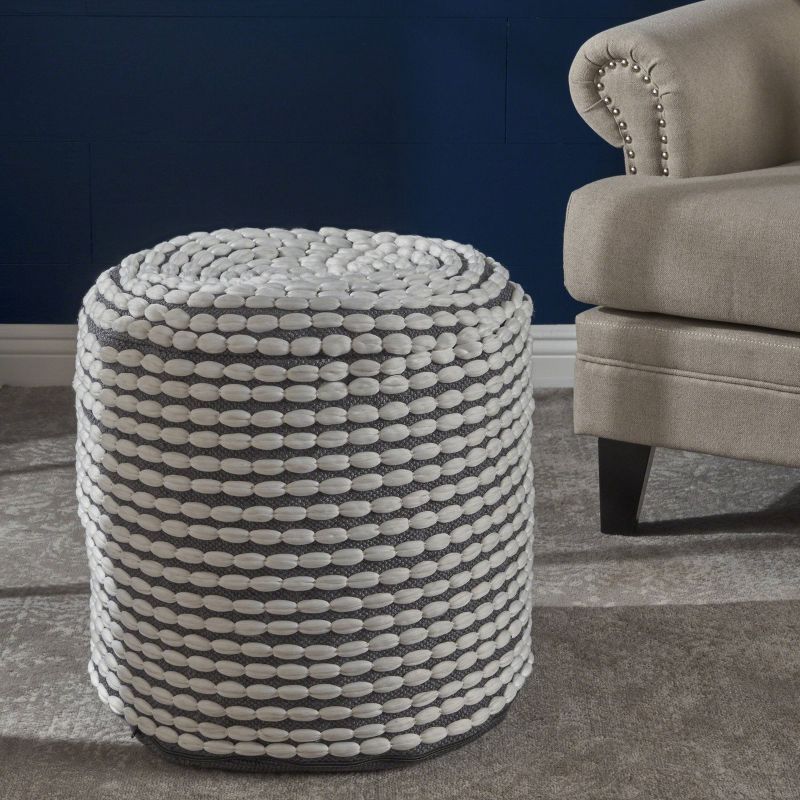 Rococco Round Pouf Ottoman - Christopher Knight Home, 3 of 8