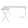 Vynxaria White L-Shaped Computer Desk with CPU Holder Modern Corner Design for Home Office Gaming Minimalist Spaces - 4 of 4