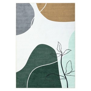 COZONY Modern Abstract Washable Area Rug with Non-Slip Backing, Stain Resistant Contemporary Carpet for Dining Room and Bedroom - 1 of 4