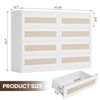 Jojoka 8 Drawer Double Dresser with Rattan Design Modern Wooden Storage Chest for Bedroom Living Room Entryway Closet and Nursery - 2 of 4