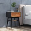 Costway Nightstand Modern Bedside End Table with Storage Drawer & Solid Wood Legs - 2 of 4