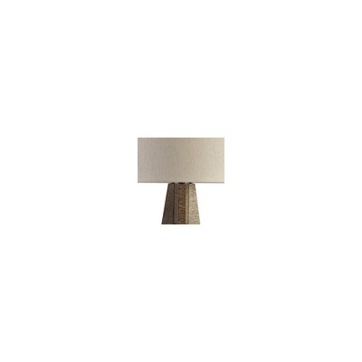 Contemporary Brown Wood Tripod Floor Lamp with Drum Shade