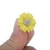 Unique Bargains Rhinestone Chrysanthemums Shoelace Charms Yellow 2 Pcs - 3 of 4