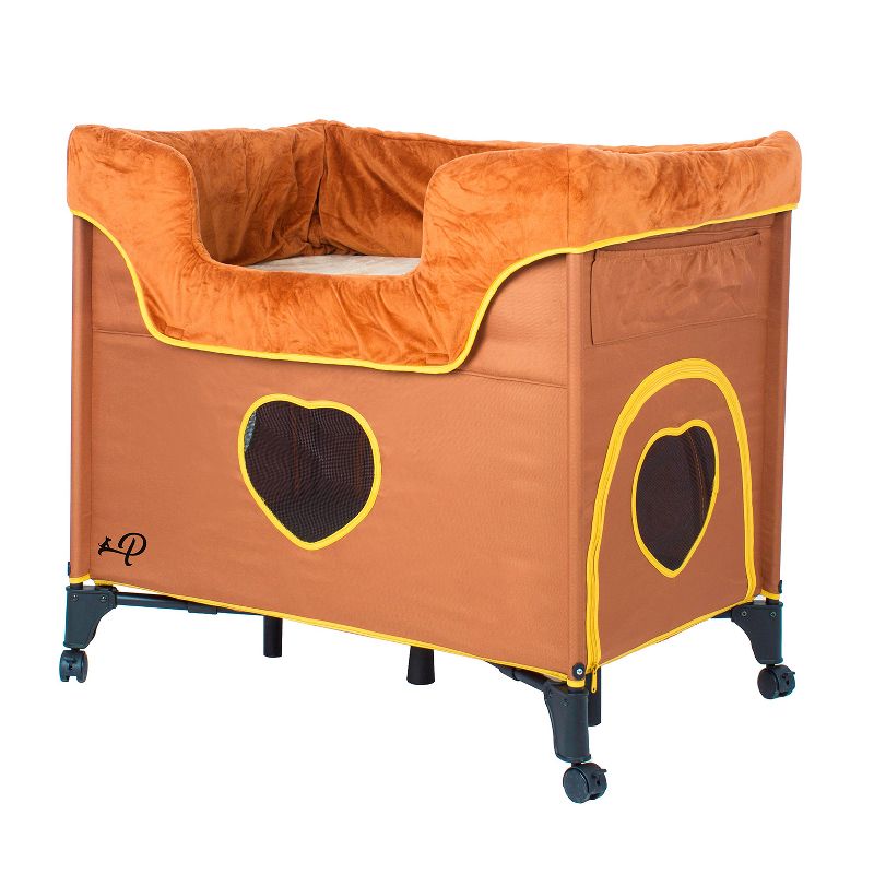 Petique Bedside Lounge Portable 2 Level Enclosed Pet Bed for Dogs, Cats, Puppies, Kittens with Machine Washable Covers, 100 Pound Capacity, Lion's Den, 3 of 7