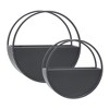Maggift Planters Metal Round Wall Planters with Outdoor Indoor, Decorative Plant Pots for Living Room, Garden, Balcony, Home Decor, Black 16"*8"*16" - 2 of 4