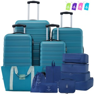 4 Piece Hardshell Checked Luggage and Carry On Set,Spinner Suitcases with TSA Lock,Travel Bag,Packing Cubes,Luggage Tags (16"/20"/24"/28")-Cuddlewood - 1 of 4