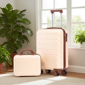 KWPZQEB 2-Piece Luggage Set, Hardshell Suitcases With Spinner Wheels, Scratch-Resistant Surface (20" CarryOn and 14" Cosmetic Case) - 1 of 4