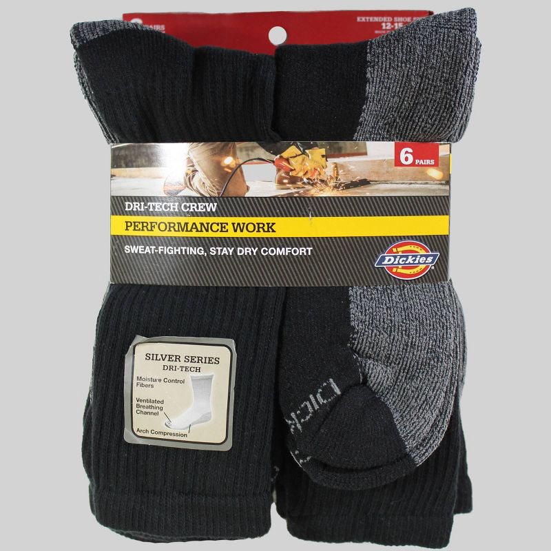 Dickies Big & Tall Dri-Tech Moisture Control Casual Socks 6pk - 12-14, 3 of 6