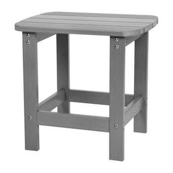 Emma and Oliver Indoor/Outdoor Polyresin Adirondack Side Table for Porch, Patio, or Sunroom