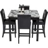 Nordic Style 5-Piece Square Dining Table Set with 4 Upholstered Dining Chairs, Black - ModernLuxe - 2 of 4