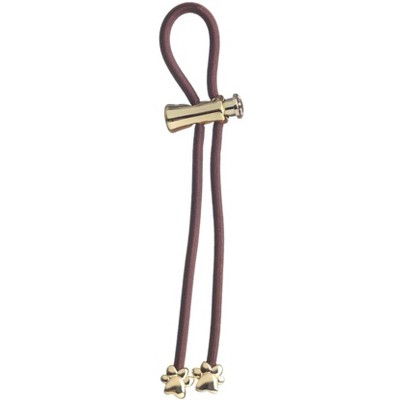 Pulleez Gold Paw Metal Charms on a Brown Elastic Hair Tie, 1 each
