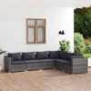 vidaXL Garden Lounge Set Grey PE Rattan, Powder-Coated Steel, Plastic - 2 of 4