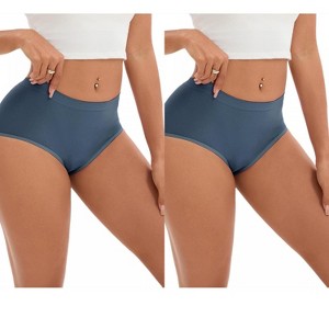 INSPIRE CHIC 2 Pcs Women's Tummy Control High-Waisted Briefs Butt Lifter Full-Coverage Underwear - 1 of 4