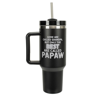 Elanze Designs Only The Best Are Called Papaw Grandpa 40 oz. Stainless Steel, Large Water Bottle Coffee Mug, Spill & Leak Resistant, Thermal Travel