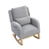 TOAOTBNBO Rocking Arm Chair with Two Side Pocket, Recliner Lazy Lounge Chair with Wood Legs Rocking Accent Chair for Rest Room - 2 of 4