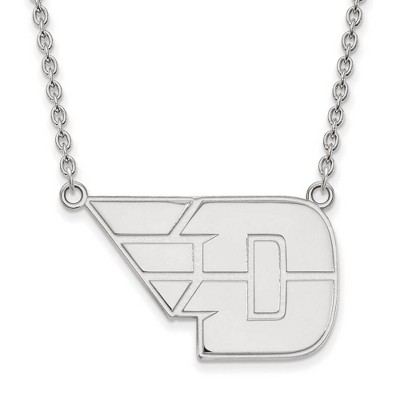 Black Bow Jewelry 10k White Gold Dayton Flyers NCAA Necklace 18 Inch