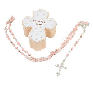 Roman 1.0 Inch Bless Girl Box Rosary Cross Beads Prayer Figurines - 1 of 3