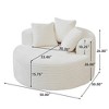 WJSHome Oversized Round Chair Lounge Chaise Indoor,Upholstered Corduroy Deep Seat Sofa With 3 Pillows,Comfy Sleeper Boneless Couch,Beige - 2 of 4