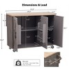 51.2" Geometric Twill Stripe Textured Design Kitchen Island on Wheels, with Drop Leaf, Internal Storage Rack and Towel Rack, for Kitchen - 2 of 4