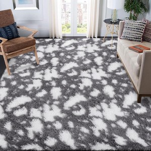 GustoWave Indoor Modern Abstract Rug for Hallways Living Room Patio Decor, Dark Grey - 1 of 4