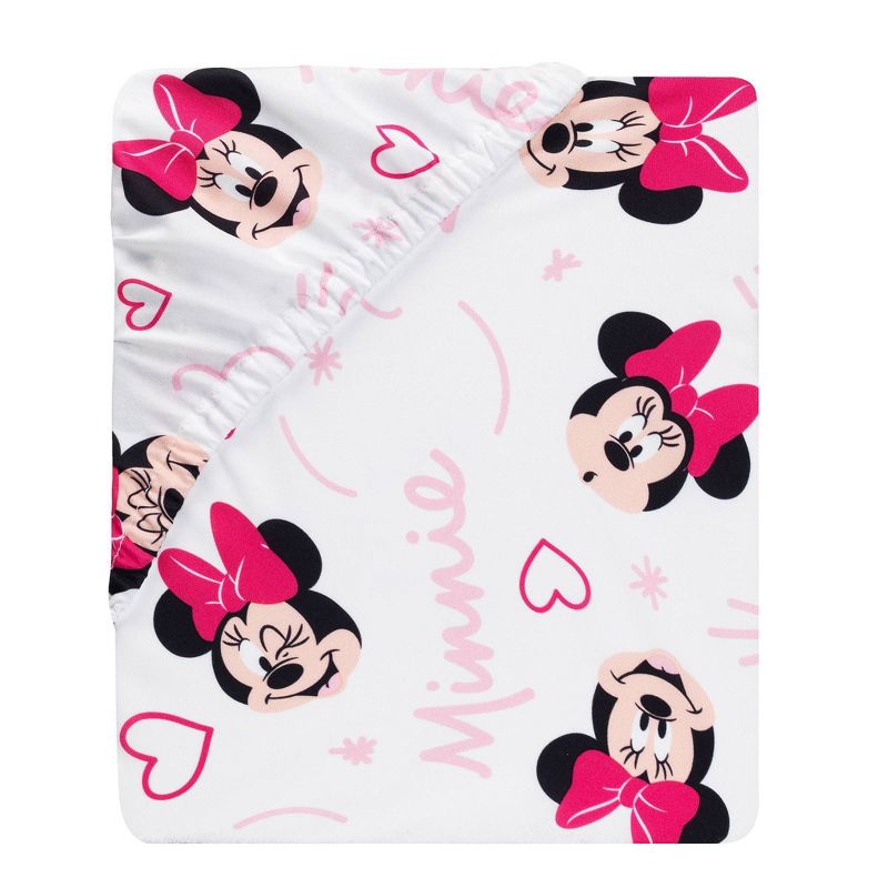 Lambs &#38; Ivy Minnie Mouse Love Fitted Crib Sheet, 3 of 5