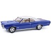1966 Pontiac GTO Barrier Blue with White Top and Interior 1/18 Diecast Model Car by Highway 61 - 3 of 4