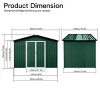6x8ft Metal Garden Shed with Window & Hinged Door, Outdoor Storage Shed with Lock,  Weatherproof - Coolbibila - 4 of 4