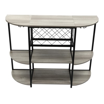 YIYIBYUS Wine Rack Table, Wine Bar Cabinet with Storage, Floor Bar Cabinet