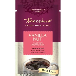 Teeccino Vanilla Nut Chicory Coffee Alternative, Medium Roast - Ground Herbal Coffee That’s Prebiotic, Caffeine Free & Acid Free - 1 of 4