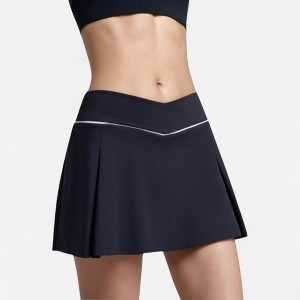 Anna-Kaci Active Women's V Crossover Waist Tennis Skort with Built-In Shorts and White Trim Detail - 1 of 4