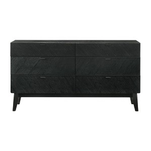 Armen Living,Petra 6 Drawer Wood Dresser in Black Finish - 1 of 4