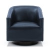 Okak Modern 360° Swivel Chair Accent Chair with Soft Cushion Barrel Sofa Chair with Wood Garland Base for Lounge Bedroom Office - 4 of 4